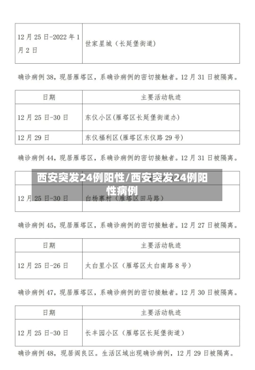 西安突发24例阳性/西安突发24例阳性病例