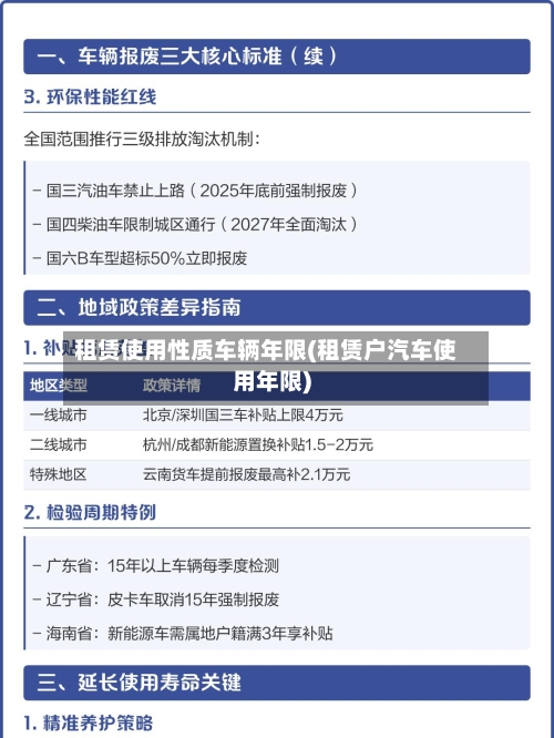 租赁使用性质车辆年限(租赁户汽车使用年限)